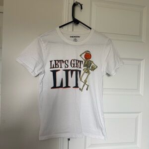 Chemistry White Crewneck Tee with Bold Neckprint